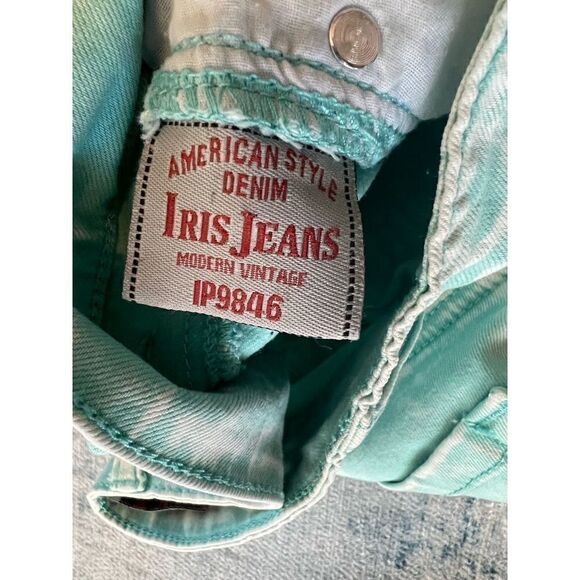 Iris Jeans Modern Vintage Light Teal Acid Wash Skinny Jeans Size 5 - Picture 4 of 9